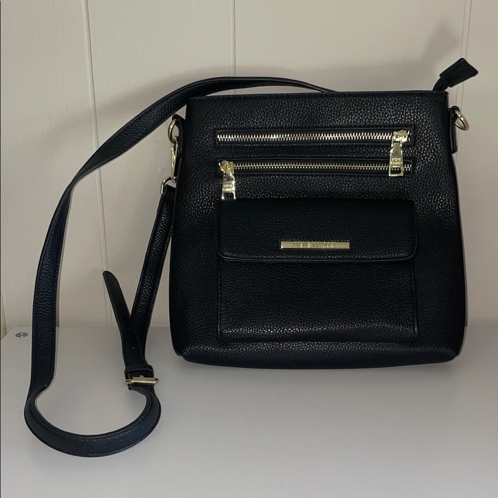Steve Madden Black Crossbody Bag with Gold Hardware